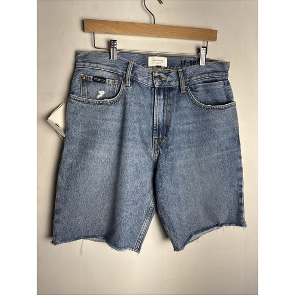 Quiksilver Saturn Baggy Men's Retro Blue Jean Shorts Size 32 - Picture 1 of 10